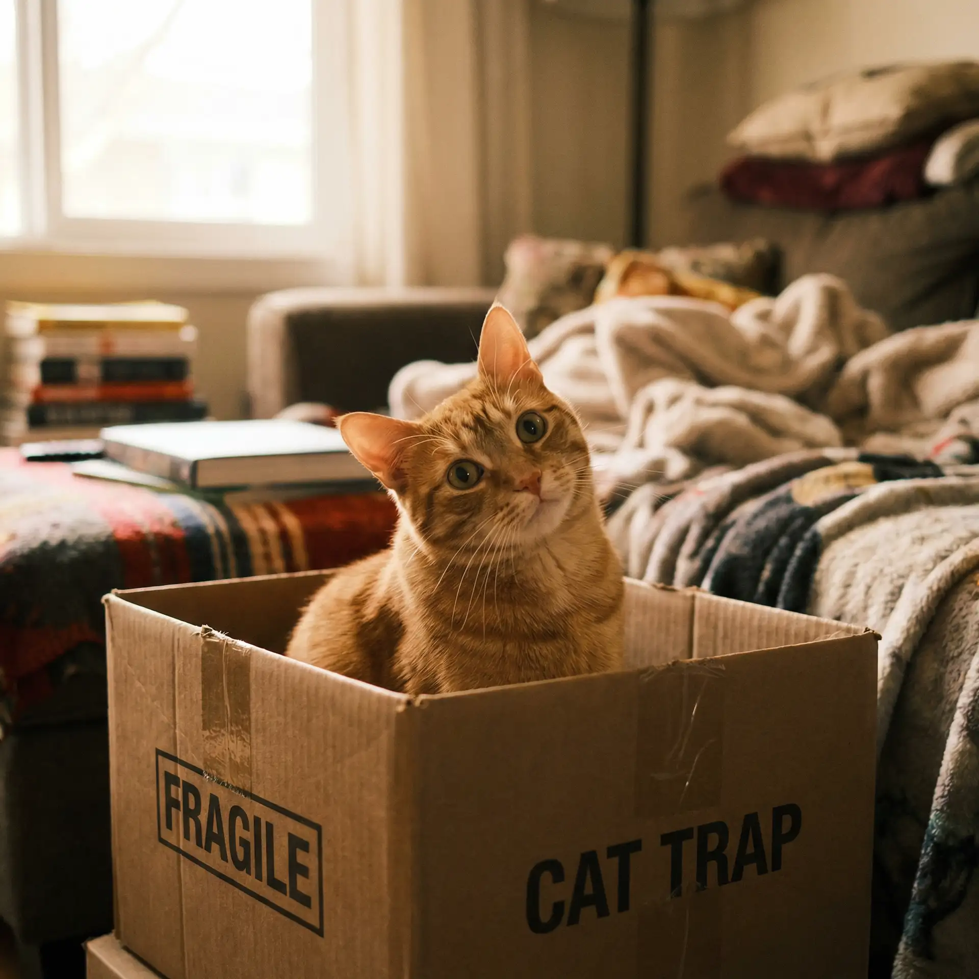 橘猫躲在纸箱里 - 2020国自产拍精品天天更新